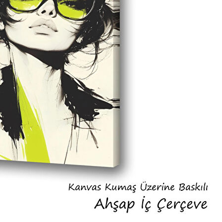 kadın manken tarz imaj baskılı kanvas duvar tablosu