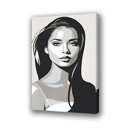 güzel kadın uzun saçlar baskılı kanvas duvar tablosu