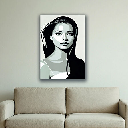 güzel kadın uzun saçlar baskılı kanvas duvar tablosu