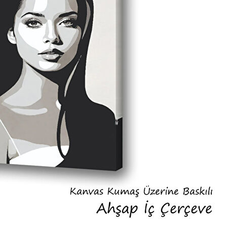 güzel kadın uzun saçlar baskılı kanvas duvar tablosu