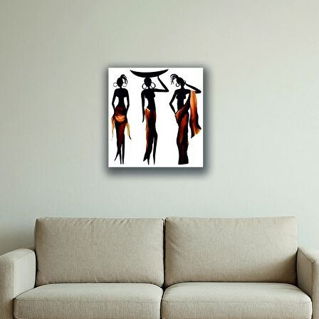 3 kadın asya baskılı kanvas duvar tablosu