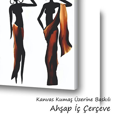 3 kadın asya baskılı kanvas duvar tablosu