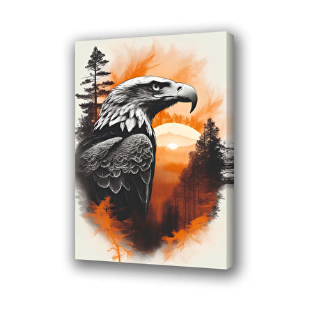 kartal doğa manzara baskılı kanvas duvar tablosu
