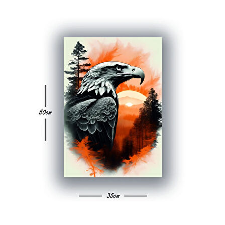 kartal doğa manzara baskılı kanvas duvar tablosu