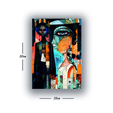 kadın portre baskılı kanvas duvar tablosu