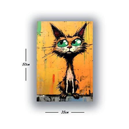 kirli sokak kedisi baskılı kanvas duvar tablosu