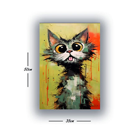 sevimli yavru kedi baskılı kanvas duvar tablosu