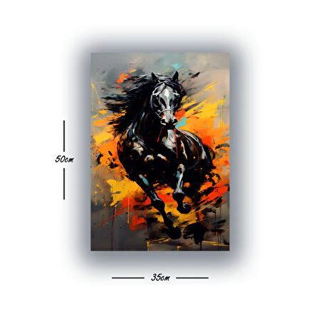 koşan at baskılı kanvas duvar tablosu