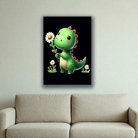 yavru ejderha baskılı kanvas duvar tablosu