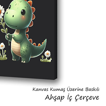 yavru ejderha baskılı kanvas duvar tablosu