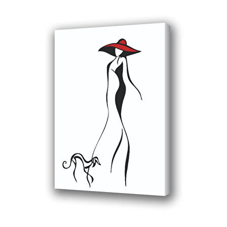 kadın çizim modacı baskılı kanvas duvar tablosu