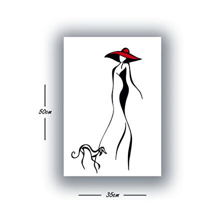 kadın çizim modacı baskılı kanvas duvar tablosu