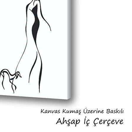 kadın çizim modacı baskılı kanvas duvar tablosu