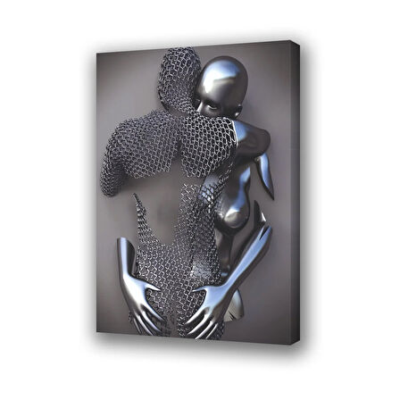 metal kadın erkek baskılı kanvas duvar tablosu