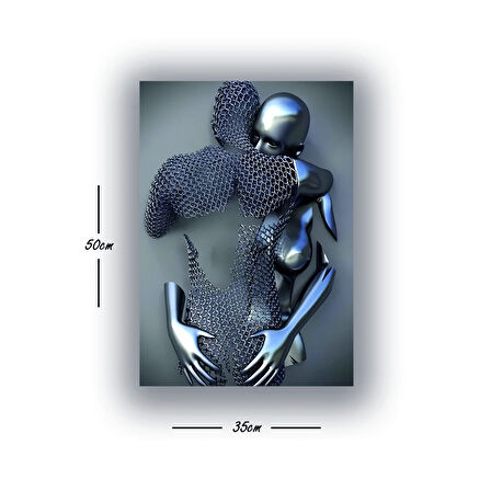 metal kadın erkek baskılı kanvas duvar tablosu