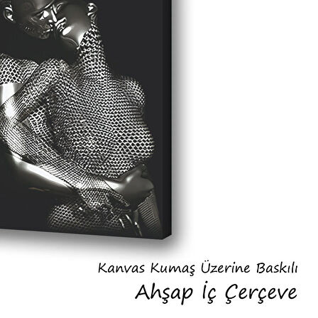 aşk metal efektli baskılı kanvas duvar tablosu