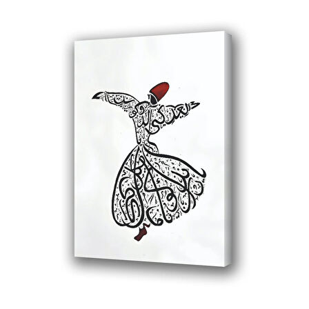 mevlana sema baskılı kanvas duvar tablosu