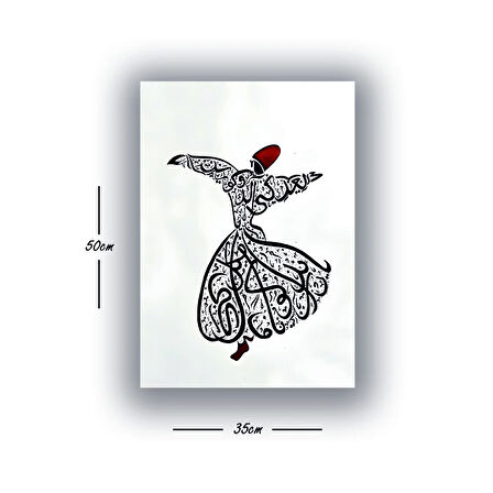 mevlana sema baskılı kanvas duvar tablosu