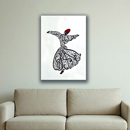 mevlana sema baskılı kanvas duvar tablosu