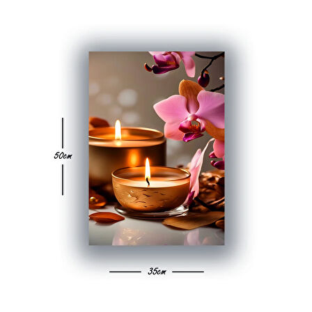 masaj mum otantik salon baskılı kanvas duvar tablosu