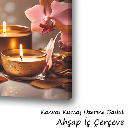 masaj mum otantik salon baskılı kanvas duvar tablosu