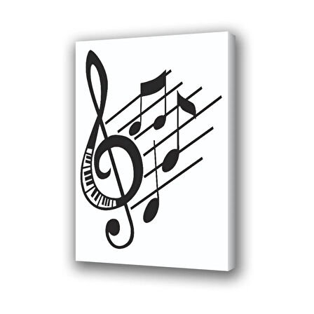 müzik notalar baskılı kanvas duvar tablosu