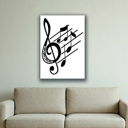 müzik notalar baskılı kanvas duvar tablosu