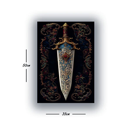 eski dönem kılınç baskılı kanvas duvar tablosu