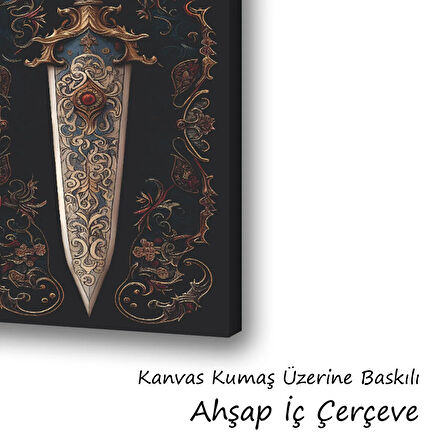 eski dönem kılınç baskılı kanvas duvar tablosu