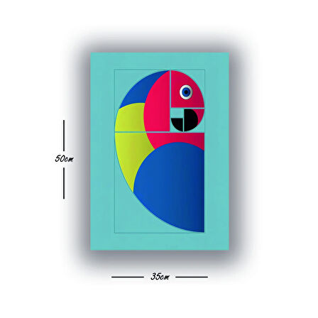 geometri desenli kuş hayvan baskılı kanvas duvar tablosu