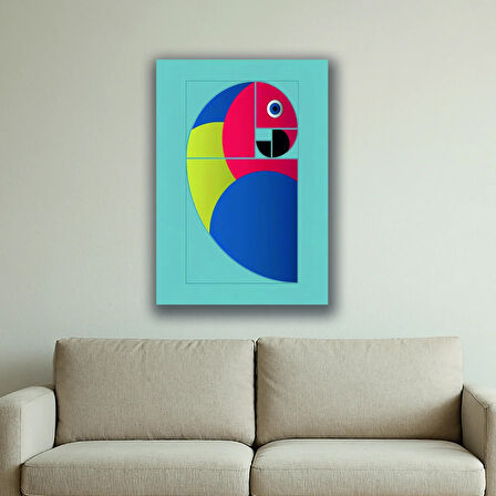 geometri desenli kuş hayvan baskılı kanvas duvar tablosu