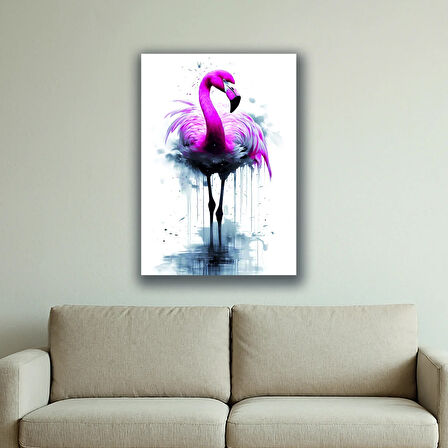 pembe kuğu estetik baskılı kanvas duvar tablosu