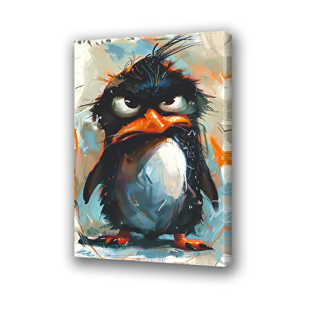 şapşal penguen baskılı kanvas duvar tablosu