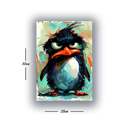 şapşal penguen baskılı kanvas duvar tablosu