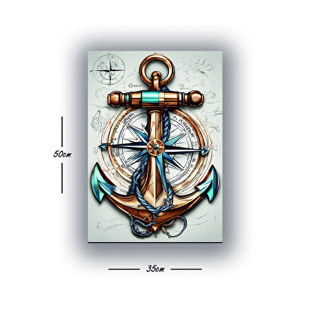 gemici dümen denizci baskılı kanvas duvar tablosu