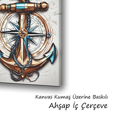 gemici dümen denizci baskılı kanvas duvar tablosu