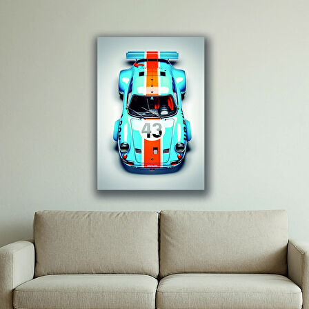 spor araba galerici garaj baskılı kanvas duvar tablosu