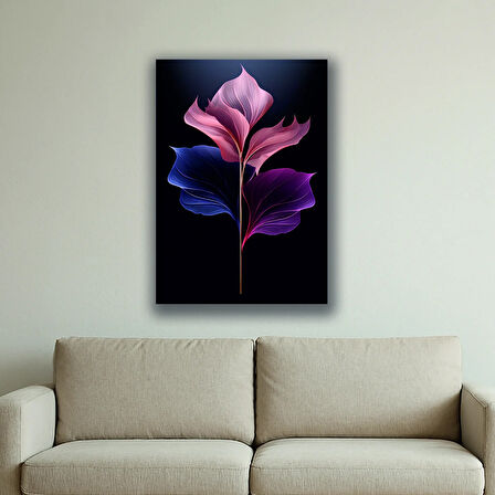 renkli yapraklar baskılı kanvas duvar tablosu