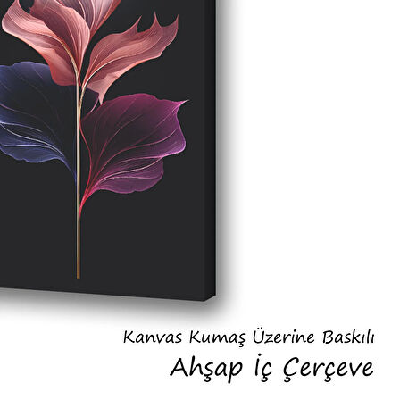 renkli yapraklar baskılı kanvas duvar tablosu