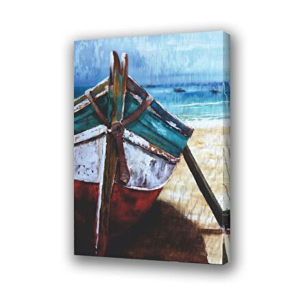 tekne eskitilmiş görünümlü baskılı kanvas duvar tablosu