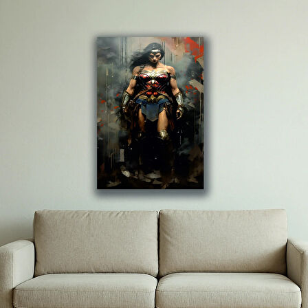 savaşçı kadın baskılı kanvas duvar tablosu