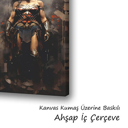 savaşçı kadın baskılı kanvas duvar tablosu