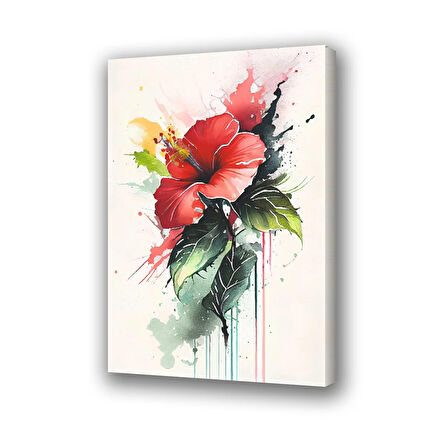 çiçek akan boyalar baskılı kanvas duvar tablosu