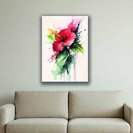 çiçek akan boyalar baskılı kanvas duvar tablosu