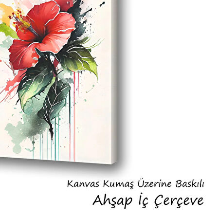 çiçek akan boyalar baskılı kanvas duvar tablosu