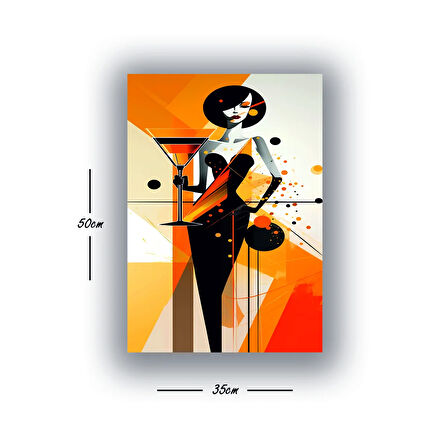 Kadeh Kadın baskılı kanvas duvar tablosu