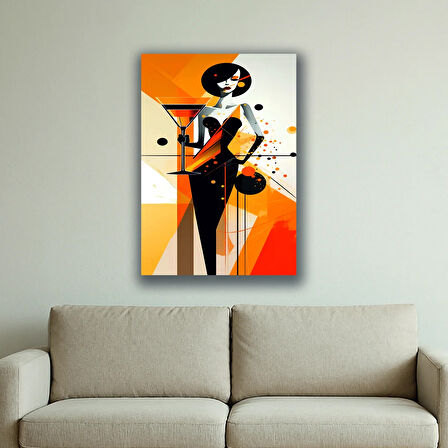 Kadeh Kadın baskılı kanvas duvar tablosu