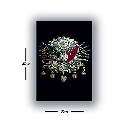 gümüş tuğra resmi baskılı kanvas duvar tablosu