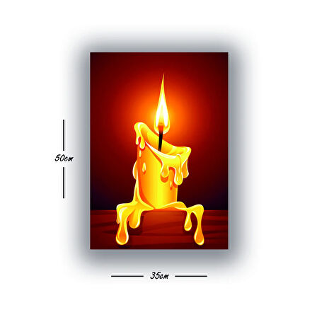 erimiş yanan mum baskılı kanvas duvar tablosu