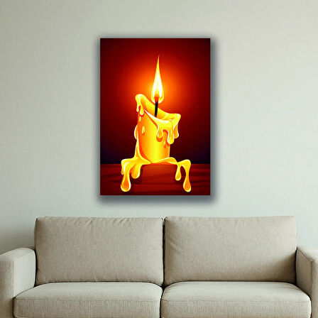 erimiş yanan mum baskılı kanvas duvar tablosu
